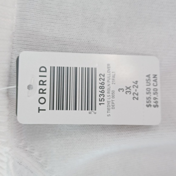 Torrid Tie Dye Raglan Pullover NWT - Picture 4 of 6